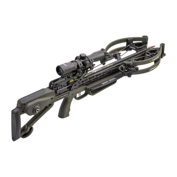 TenPoint Crossbow Compound Viper 430 ACUslide Rangemaster 100 Scope Moss Green - Image 3