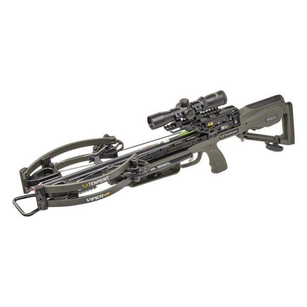 TenPoint Crossbow Compound Viper 430 ACUslide Rangemaster 100 Scope Moss Green - Image 9