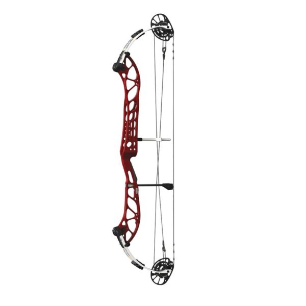 PSE Compound Bow Dominator Duo X 38 M2 RH 60#-(26.0''-30.0") 65-75% Let Off Purple Handle/White Limbs - Image 3