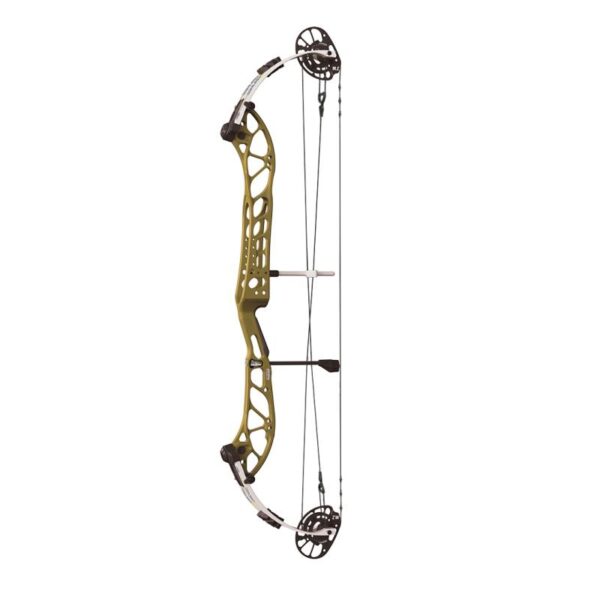 PSE Compound Bow Dominator Duo X 38 M2 RH 60#-(26.0''-30.0") 65-75% Let Off Black Cherry Handle/White Limbs - Image 4