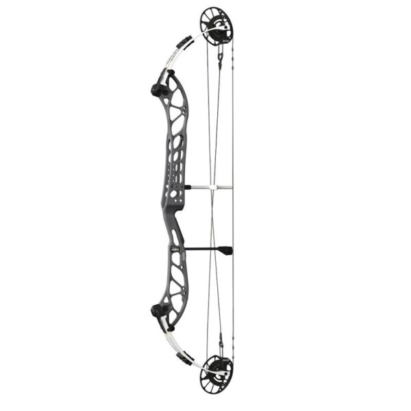 PSE Compound Bow Dominator Duo X 40 EM2 RH 60#-(24.0''-30.0") 75-75% Let Off Charcoal Handle/White Limbs - Image 2