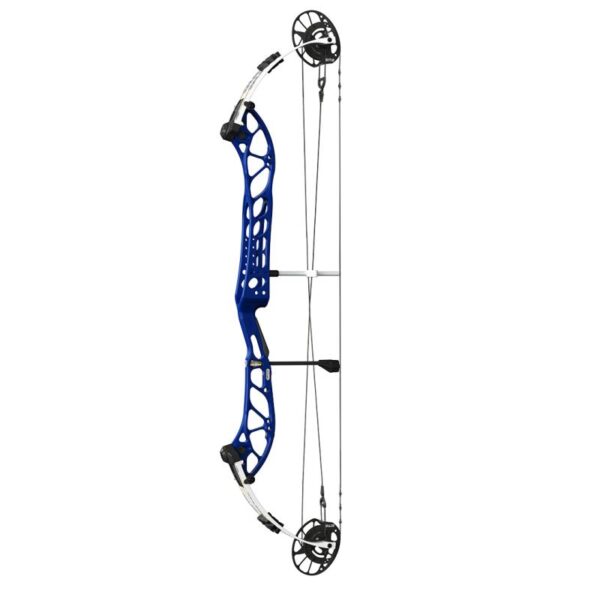 PSE Compound Bow Dominator Duo X 40 EM2 RH 60#-(24.0''-30.0") 75-75% Let Off New Blue Handle/White Limbs - Image 5