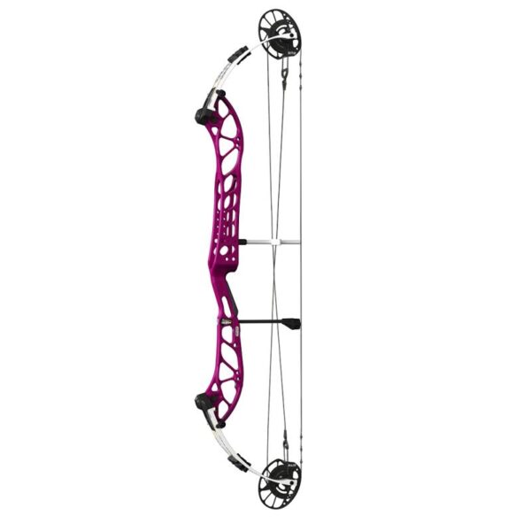 PSE Compound Bow Dominator Duo X 40 EM2 RH 60#-(24.0''-30.0") 75-75% Let Off Purple Handle/White Limbs - Image 3